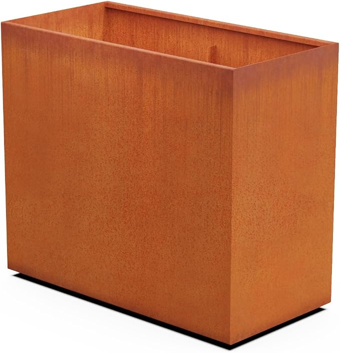 Corten Steel Planter Rectangle Outdoor Metal Garden Box Heavy Duty | Made in by Plantercraft