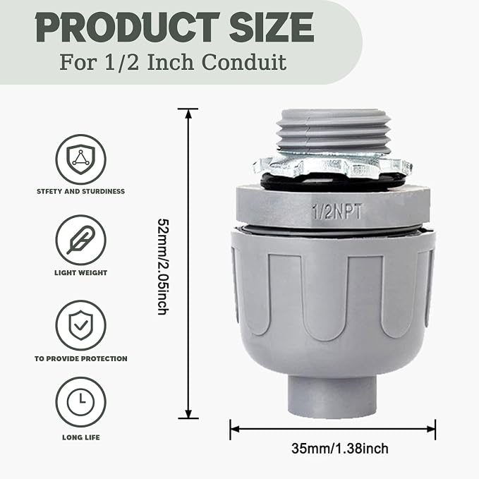 1/2 Inch Liquid Tight Connector - Image 2