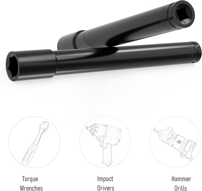 1/2" Drive 24mm Socket Accessory Set, 12 Inch Length | Deep 6-Point Impact - Image 4
