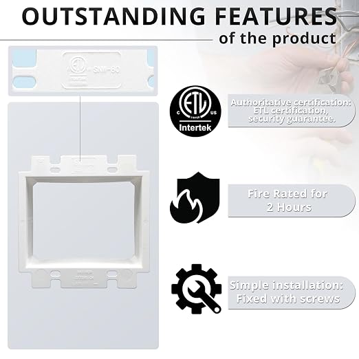 Outlet Box Extender 2-Gang, Non-Metallic Electrical Box Extender - Image 3