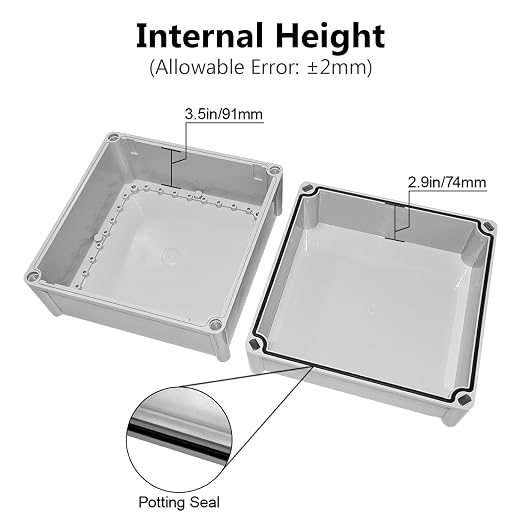 Waterproof Dustproof IP67 Junction Box DIY Case Enclosure Gray 11 x 11 x 7.1 - Image 4