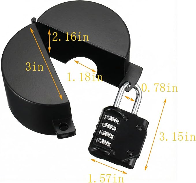 Gate Valve Locking Device Metal Black, no Installation Required, Can Prevent - Image 3