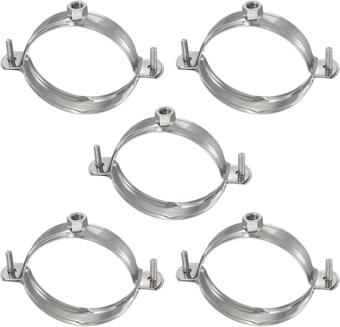 HARFINGTON 5pcs 201 Stainless Steel 3"/75mm Split Ring Pipe Hanger Pipe Strap by HARFINGTON