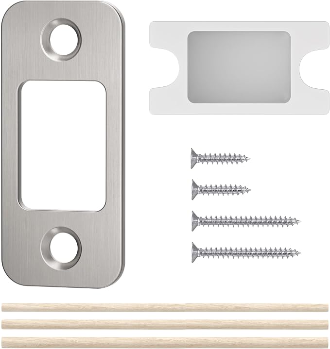 Deadbolt Strike Plate Door Backplate 1" x 2-1/4" Round Corner | Deadbolt Strike by BonKuDoo