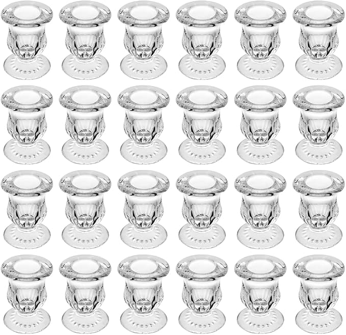 Glass Taper Candle Holder Set of 24 by BTGLLAS