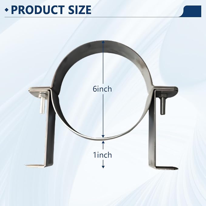 2 Pcs 6 Inch B Vent Wall Strap Round Gas Vent Pipe Clamp | Heavy Duty - Image 2