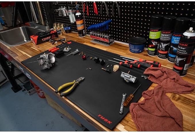 Tusk Workbench Mat 18” x 32” – Durable Black Vinyl Surface – Protective - Image 8