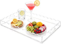 17 x 12 Inch Scalloped Clear Acrylic Serving Tray by DUNPUTE