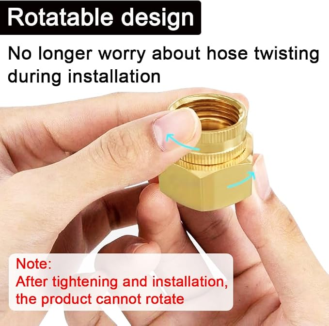 Joywayus Brass Swivel Pipe Fitting 3/4" GHT x 1" NPT Double Female | Garden - Image 3