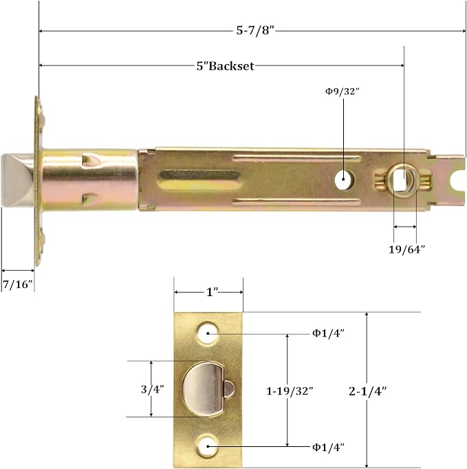 5-Inch Deadlatch Door Lock Replacement Latch - Image 3