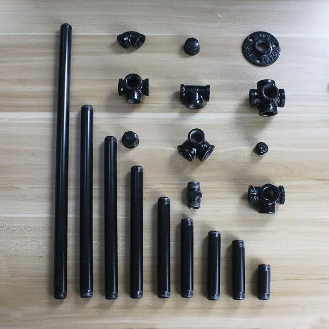 6 Pack 1/2" × 14" Pre-Cut Black Metal Pipe, Industrial Steel Fits Standard Half - Image 5