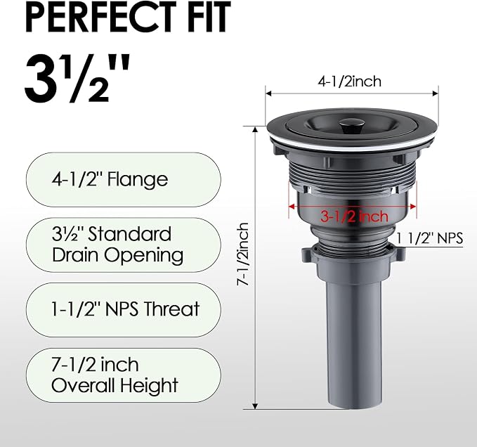 3-1/2-inch Kitchen Sink Drain - Image 7