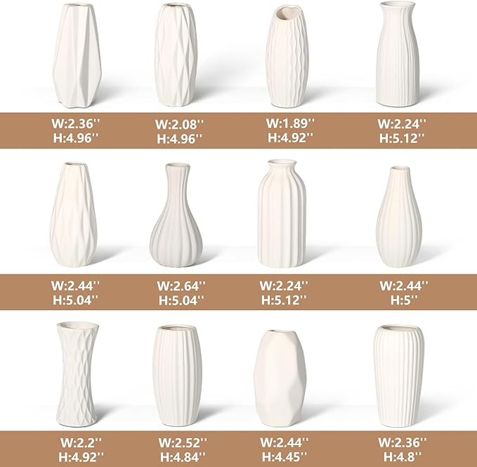 BEAHOT Ceramic Bud Vases Set of 12 - Image 2