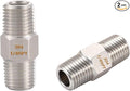 2PCS Hex Nipple 1/4" x 1/4" Male Pipe Fittings, 304 Stainless Steel 1/4 inch by SNUTUYA