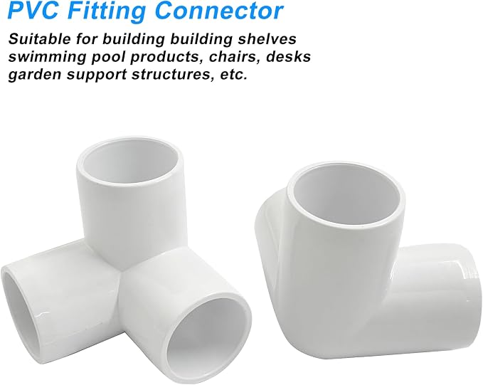 Piutouyar 4 Pcs 3/4" Elbow PVC Pipe Fitting, 3 Way | Furniture Grade Pipe - Image 3