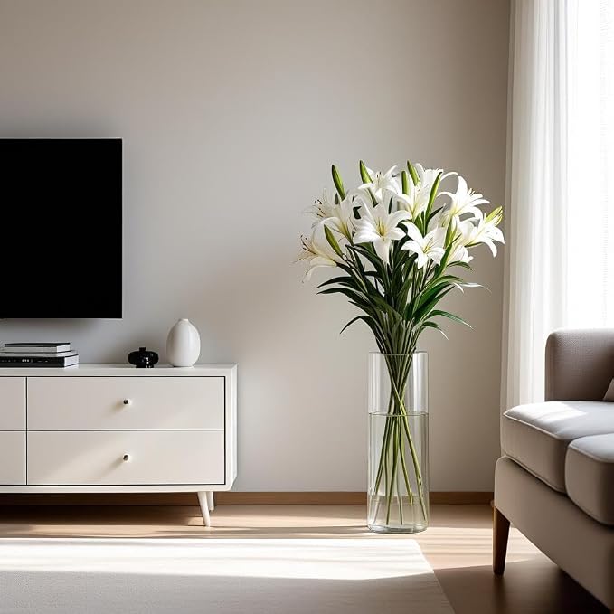 CYS EXCEL Cylinder Clear Glass Vase | Multiple Size Choices Glass Flower Vase - Image 5