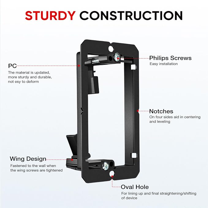 Low Voltage Mounting Bracket Single Gang Wall Plate Bracket | 6 Pack Low - Image 4