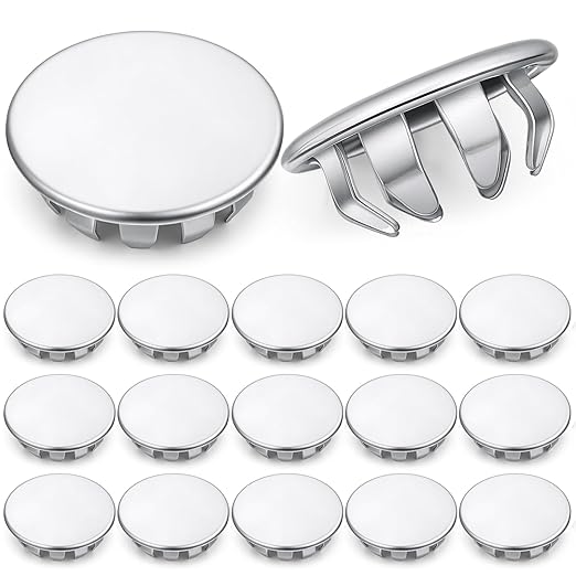 Hicarer 15 Pack Fit 1/2" Hole Metal Hole Plugs | Snap-in Hole Cover Caps by Hicarer