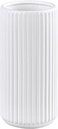 White Ceramic Flower Vase for Pampas Grass, 8 inch Small Decorative Centerpiece by TIMEFOTO