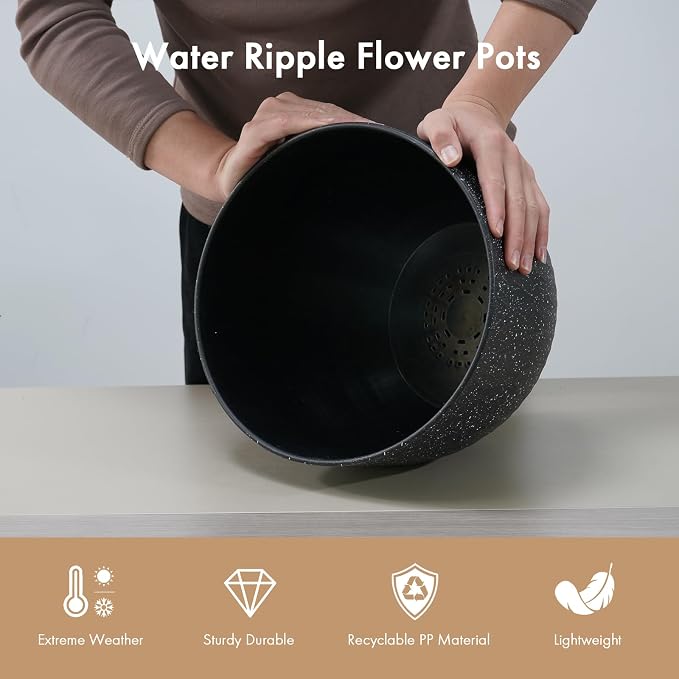 WSMKSZ 12 Inch Wide Water Ripples Flower Pots - Image 4