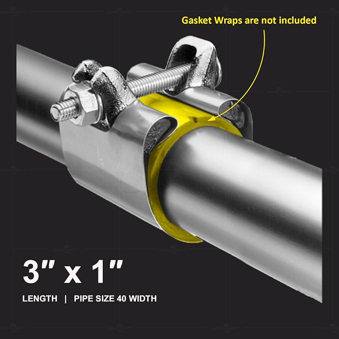 Highcraft Pipe Repair Clamp 1'', IPS Single Bolt, 3” Long, Stainless Steel - Image 3