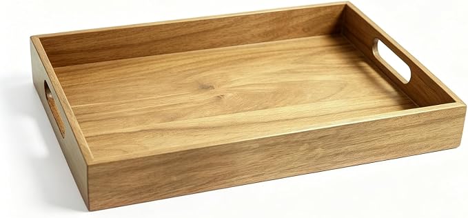 17 x 12 Inch Acacia Wood Large Serving Tray - Image 9