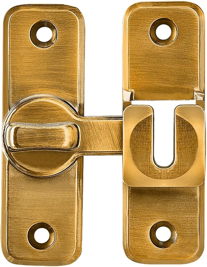 2 Pcs Brass 90/180 Degree Flip Latch, Zinc Alloy Barn Door Latch | Right Angle - Image 7