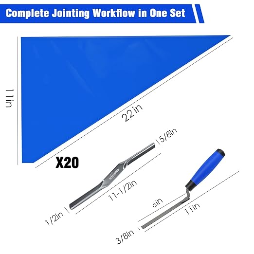 22PCS Tile Grout Masonry Mortar Bag and Brick Jointing Tool Kit | 20PCS 11"x22" - Image 2