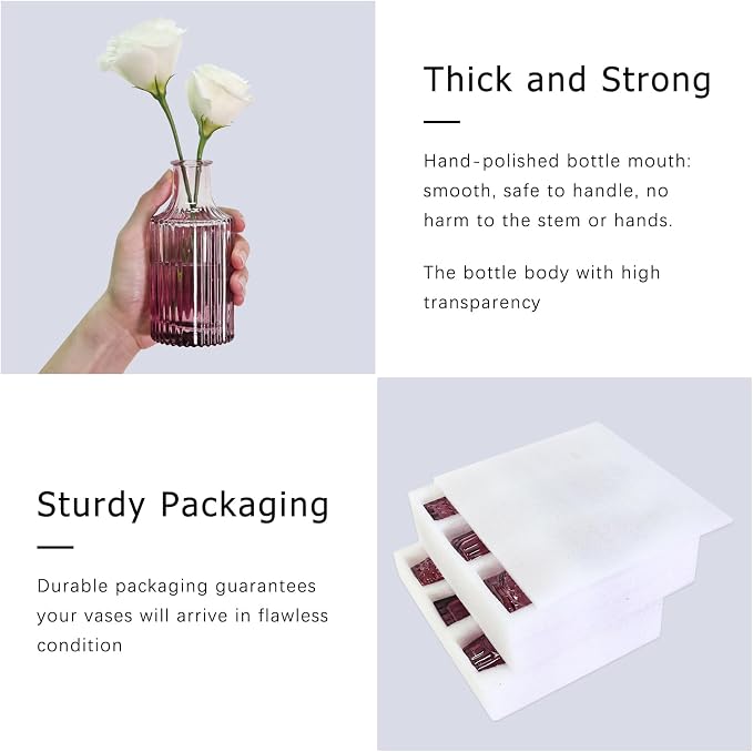 SUPMIND Glass Bud Vases Set, Home Decor, Table Decoration, Baby Shower - Image 6