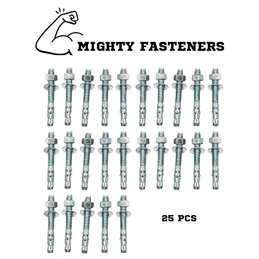 MIGHTY FASTENERS Zinc-Plated Steel Wedge Anchors, 5/8" X 5" - Image 3