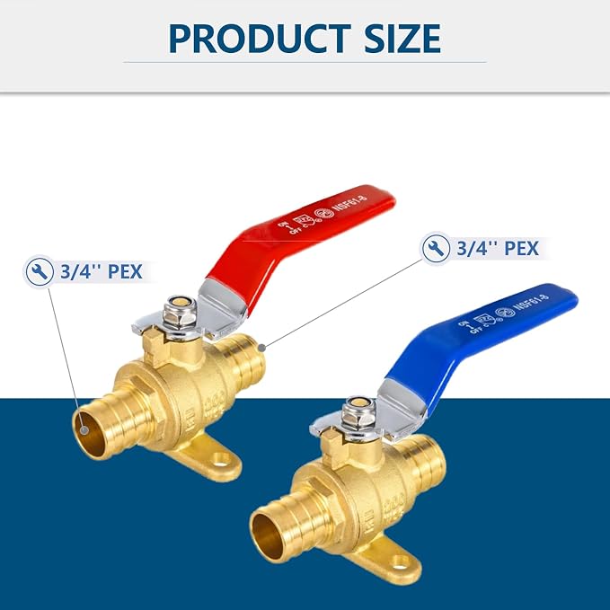 2PACK GUOFIS 3/4" PEX Crimp Full Port Ball Valve - Image 4