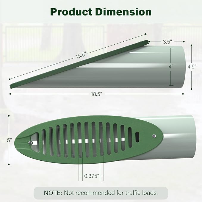 4 in. Green Angled Drainage Grate Yard Drain, Yard Drain Emitter - Image 2