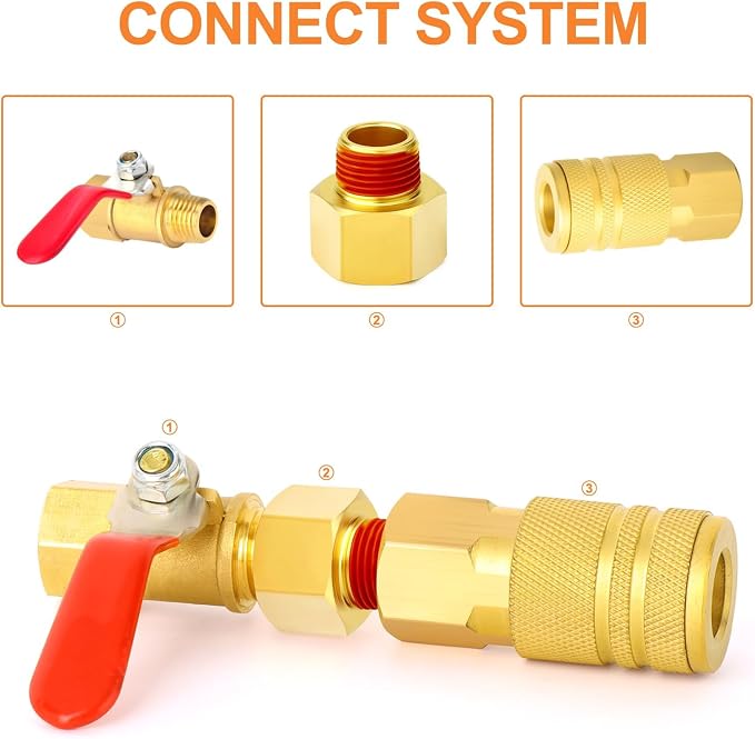 GASHER 10PCS Brass Pipe Fitting, 3/8" Female x 1/4" Male Pipe - Image 5