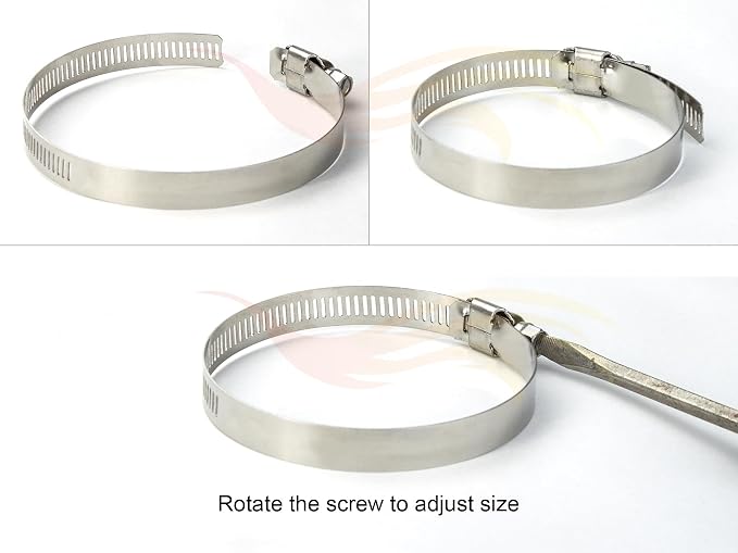 10 Pack 3 Inch Flexible Adjustable Worm Clamps Gear Duct Fuel Line Hose Pipe - Image 3