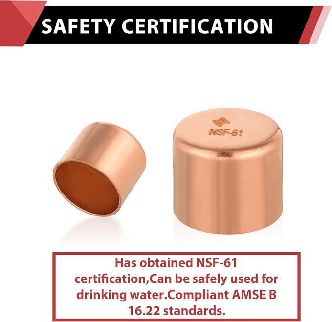 1 Piece EFIELD 2-inch Solder Copper Pipe End Cap | Copper Plumbing Fittings - Image 4
