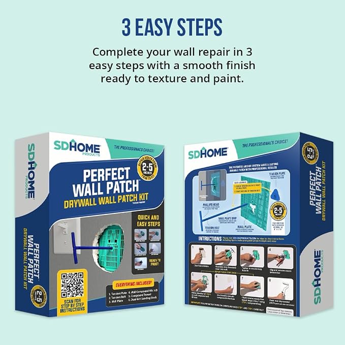 Drywall Repair Kit by SD Home, Fix Large Holes Fast, Wall Plate, 2 Patch Dry - Image 5