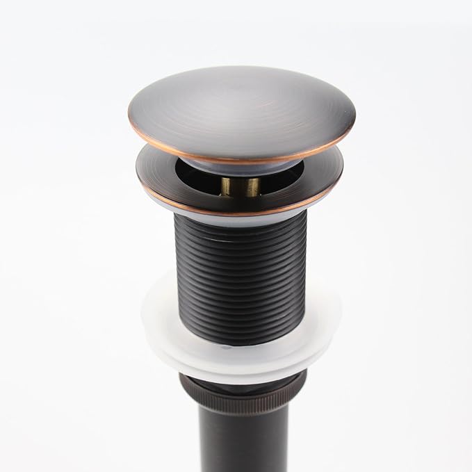 Bathroom Sink Pop Up Drain Without Overflow, Large Cap, Oil Rubbed Bronze - Image 4