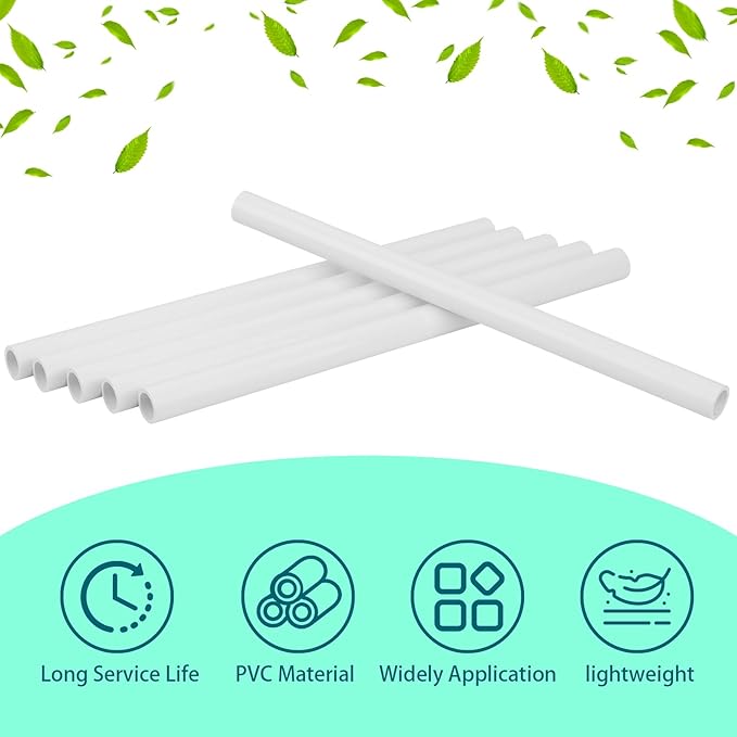 6Pcs 3/4 Inch PVC Pipe 17" Long Sch40 Industrial Pipes - Image 4