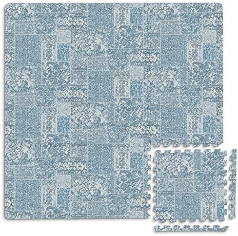 FloorPops Blue Mercado Interlocking Floor Tiles by FloorPops