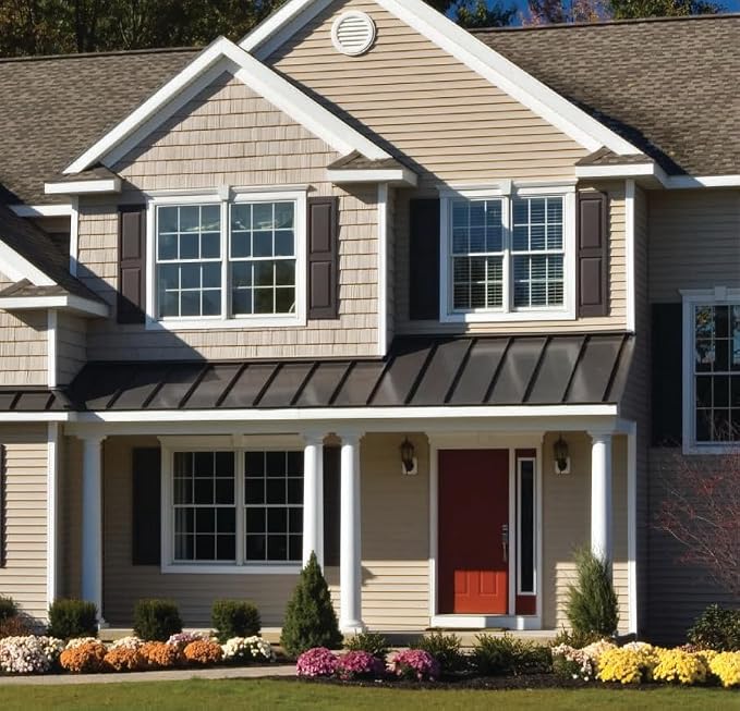 Homeside Raised Panel Vinyl Shutter 1 Pair 14-1/2in. x 71in. 090 Bordeaux - Image 8