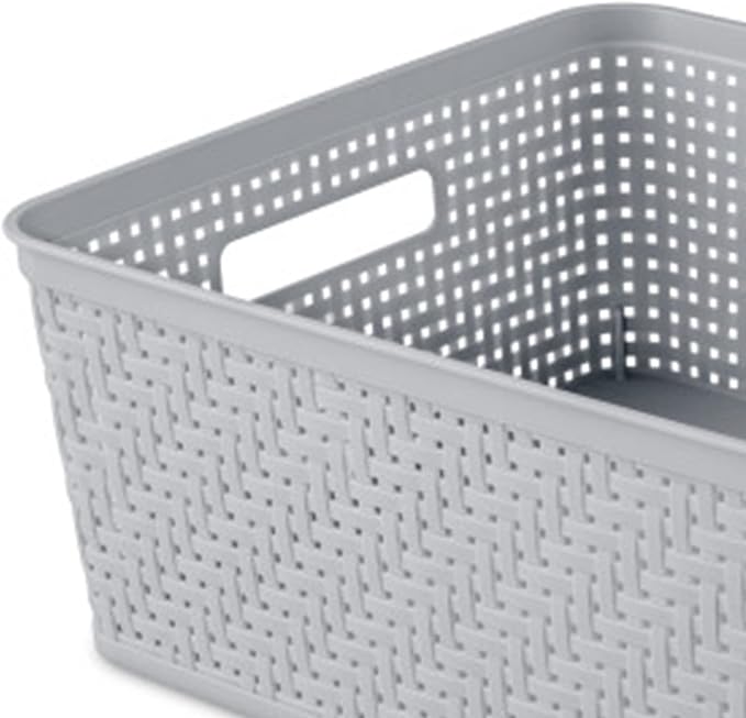 Sterilite 18 Pack Plastic Storage Bin Organization Containers, Short Baskets - Image 7