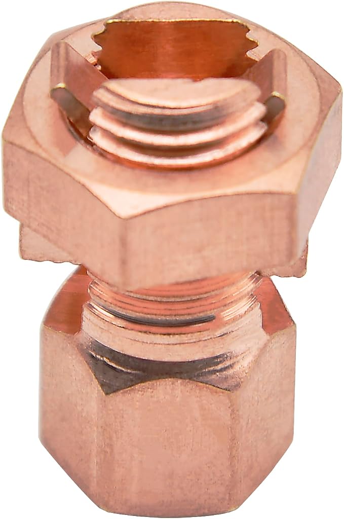 FDXGYH 4 Pack Grounding Split Bolt Connector Copper Grounding Clamps Bolt - Image 4