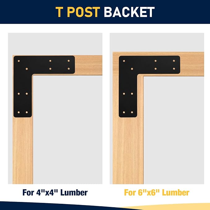 L Post Bracket 2PCS, 10x10'' L Flat Mending Plate - Image 4