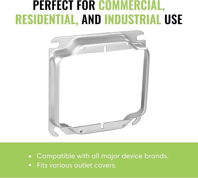 SELECT 10 Pack 5/8" Raised 4" Square Two Gang Plaster Ring - Image 4