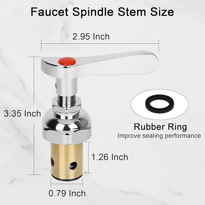 Handle Stem Assembly Replacement Valve Hot & Cold, Brass Spindle Assembly - Image 3