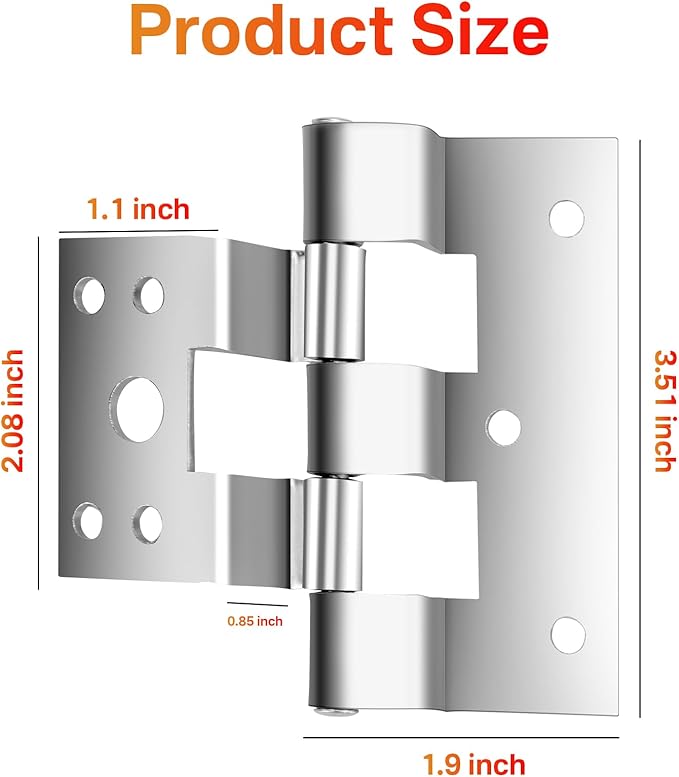 SuperDi 3 Pack Combination Door Hinges Replacement - Image 2