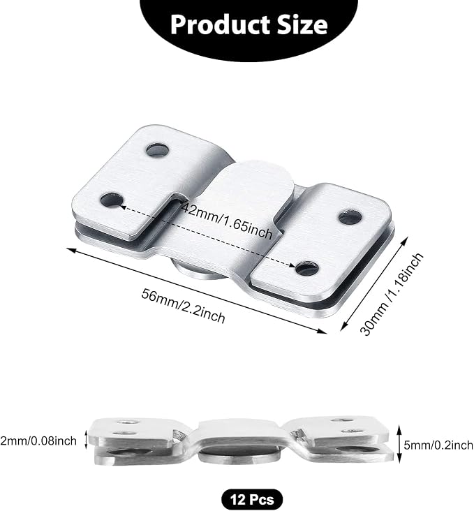 Flush Mount Bracket, Interlocking Photo Frame Hook 56 x 36mm Heavy Duty Picture - Image 2