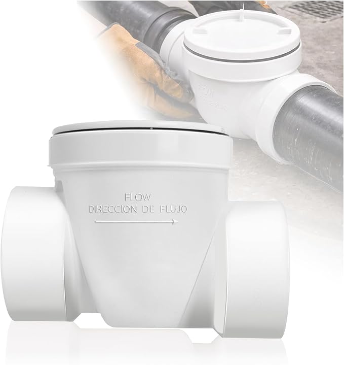 3" PVC Backwater Valve Drain Backflow Preventer Valve by Zejoot