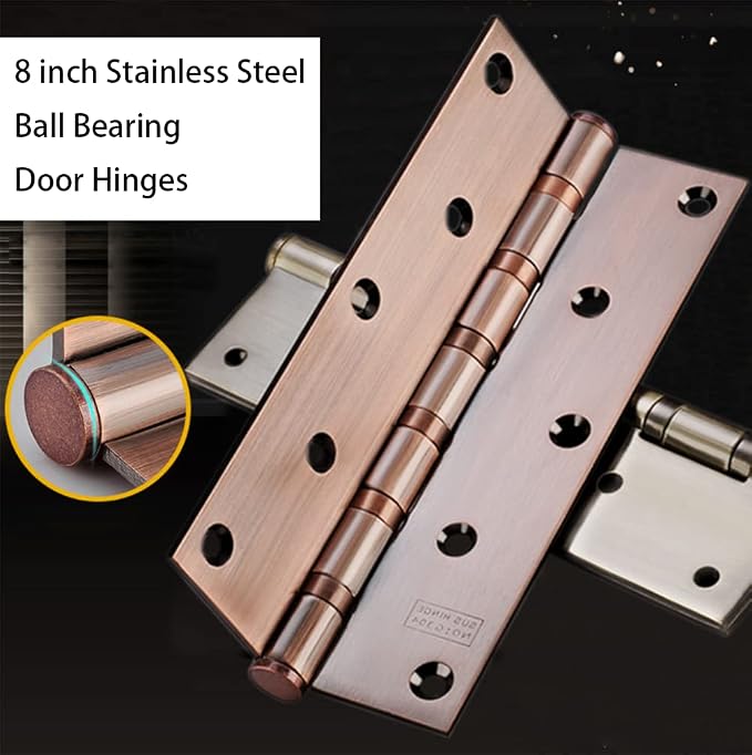 2 Pcs 8 Inch Stainless Steel Ball Bearing Door Hinges - Image 6