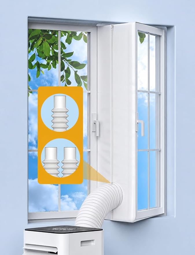 Portable AC Window Seal Kit for Casement & Crank Windows, 300CM/118" No-Drill by IKSTAR